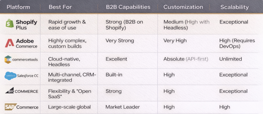 Top Enterprise E-commerce Platforms in 2026